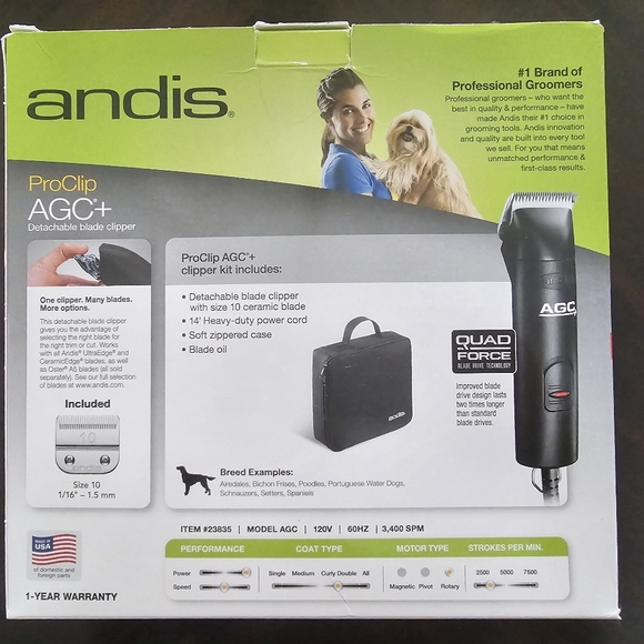 *FIRM* LNC Bundle Pet Trimmer- Andis Proclip AGC+ and New pack of guards - Picture 1 of 8